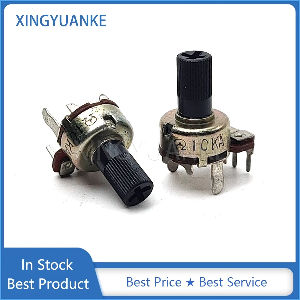 5PCS 121 Type Single 3-Pin A1K A10K Audio Volume Rotary Potentiometer A102 A103 Diameter 12MM Flower Shaft Length 10MM