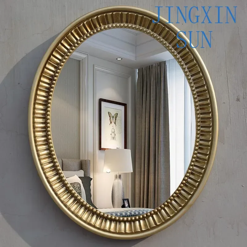 Vintage Products Mirror Living Room Light Aesthetic Wall Art Bedroom School Round Makeup Mirror Modern Hogar Nordic Decorations