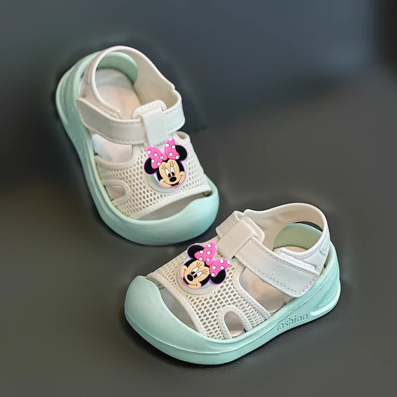

Stitch Boys Girls Baby Toddler Shoes Disney Soft Sole Non-slip Beach Shoes Mickey Mouse Kids Sandals minnie Summer slippers