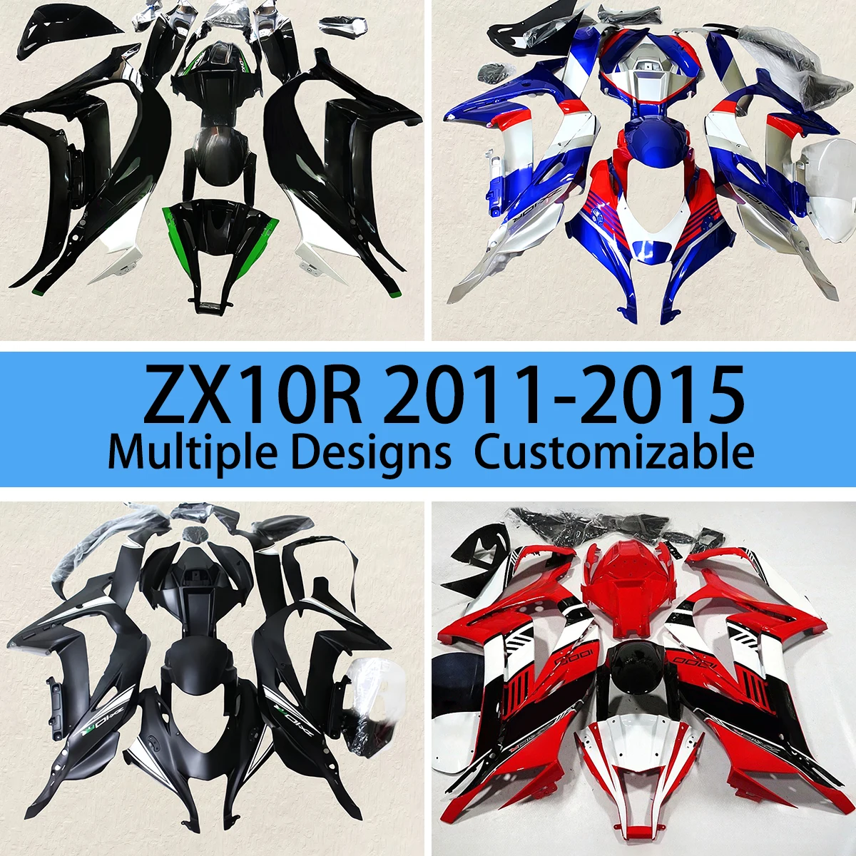 For KAWASAKI ZX10R 2011 2012 2013 2014 2015 Body Parts Fairing Kit ZX 10R 11-15 Prime ABS Motorcycle Accessories Fairings