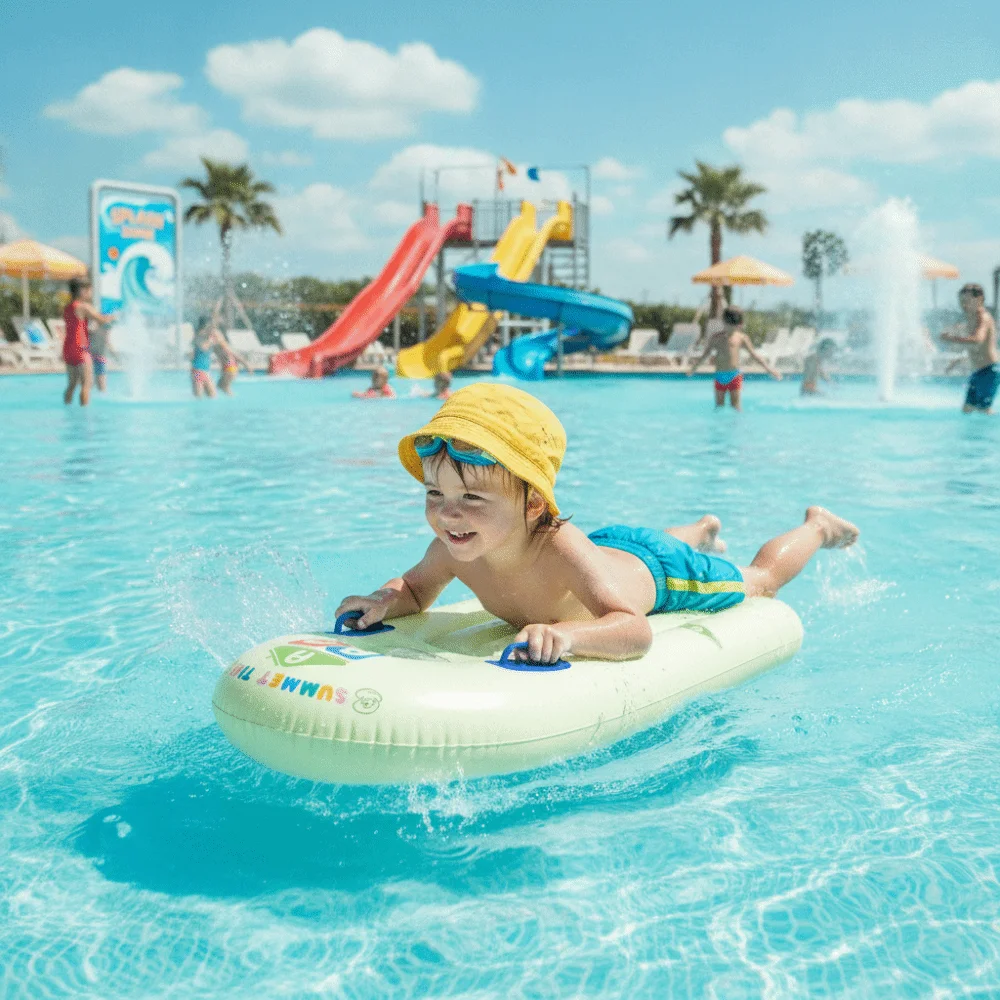 Thickened PVC Inflatable Surfboard Lightweight Viewing Window Inflatable Pool Float Dual Handles Portable
