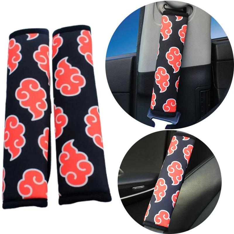 

1pcs Naruto Red Cloud Anime Car Safety Belt Cover Seat Belt Shoulder Strap Covers Car Shoulder Protector Pad Auto Accessories