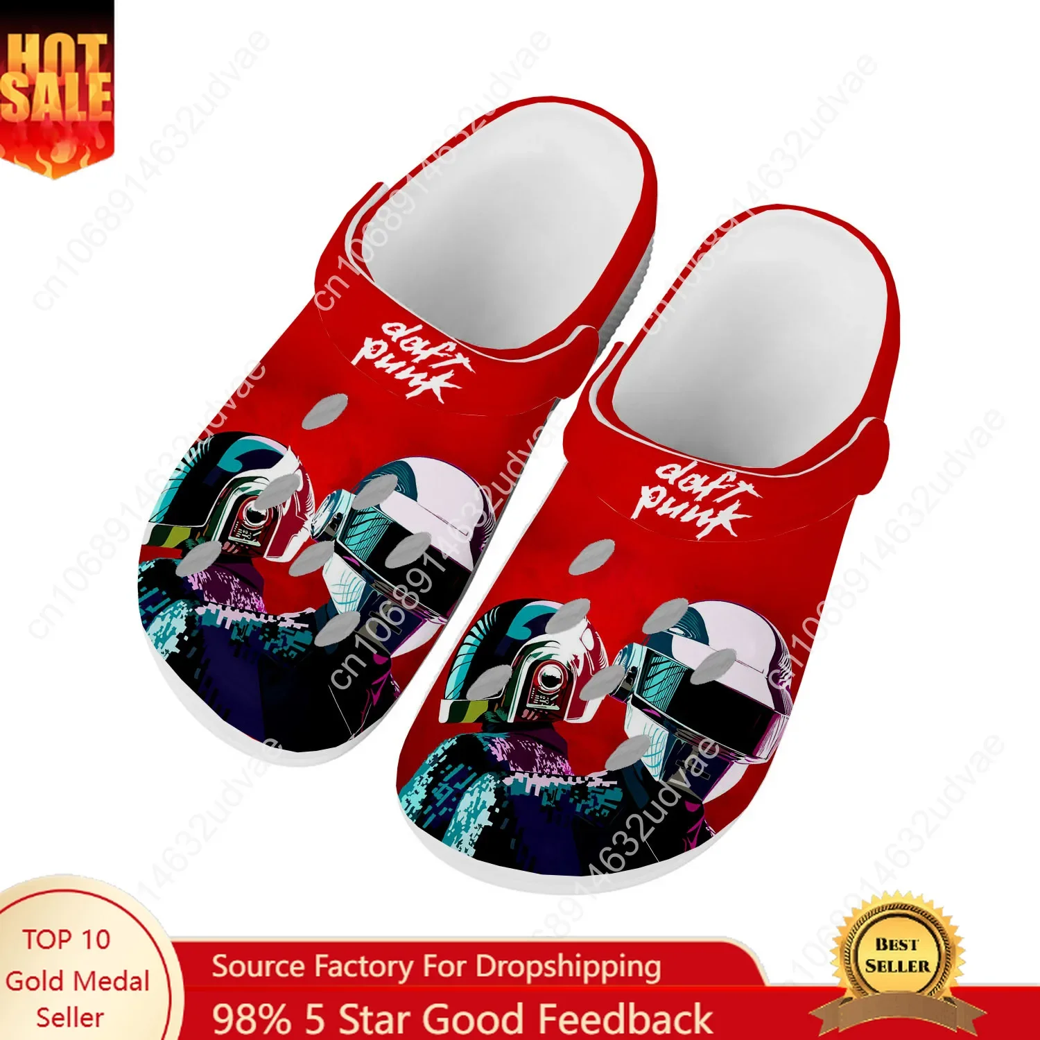 

Daft Punk Water Shoes Teenager High Quality Fashion Mens Womens Home Garden Clogs Custom Sandals Beach Breathable Hole Slippers