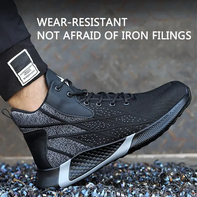 Stahlkappe Sicherheitsschuhe Herren Arbeitsschuhe Turnschuhe Leichte Anti-Smash Anti-Punktion Sicherheitsschuhe Herren Unzerstörbare Bergbaustiefel – Detail 10
