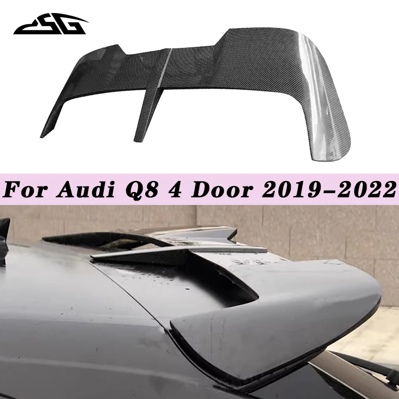 

Carbon Fiber Rear Roof Spoiler Lip Tail Wing For Audi Q8 4 Door 2019-2022 Car Flap Window Rear Trunk Lid Splitter Body Kit