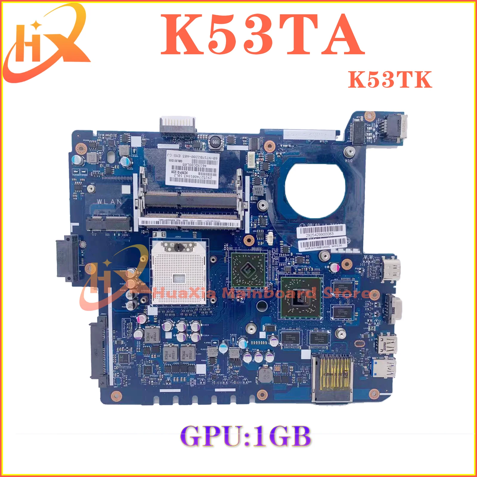 KEFU K53TK Motherboard For ASUS QBL60 LA-7552P K53TA K53T X53T Notebook Mainboard DDR3 100% Fully Tested OK