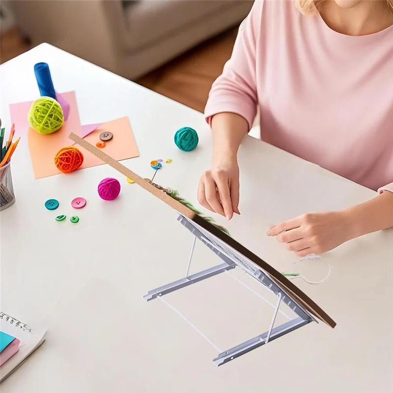 

ABZC-Поставка для плетения аксессуаров для браслетов: 12 x 16 дюймов, доска макраме, 100 шт. булавок и регулируемая подставка, набор инструментов для плетения
