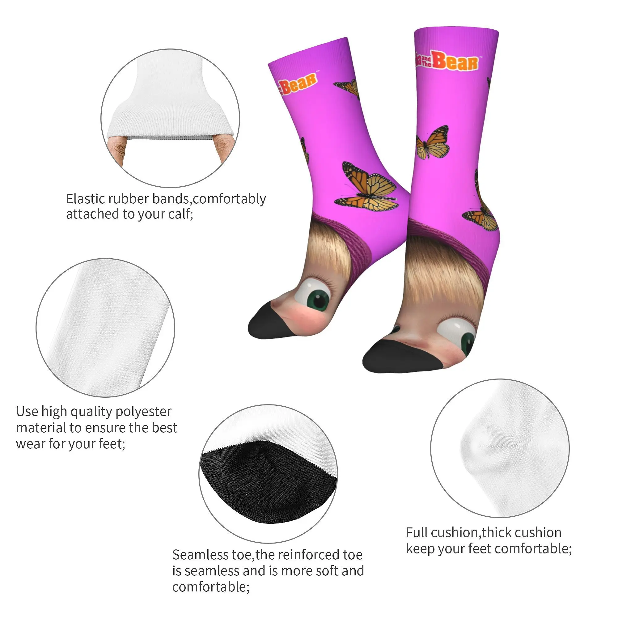 Men Women m-mashas anime cartoon  Socks Cotton Casual  Socks Hip Hop Stuff Middle Tube Socks Small Gifts