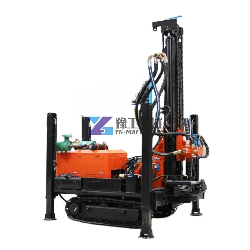180 Meters Portable Hard Rock  Borehole  Well  DTH Crawler Underground Water Drill Rig
