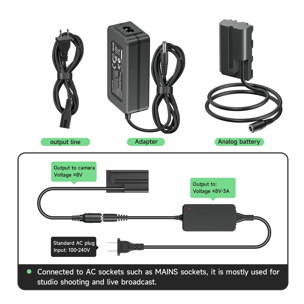 PALO NP-F550 Dummy Battery Replace F750 F770 F960 F970 Coupler Fit DK-415 For Sony Camera HXR-NX5 PXW-Z150 Various Video Lights