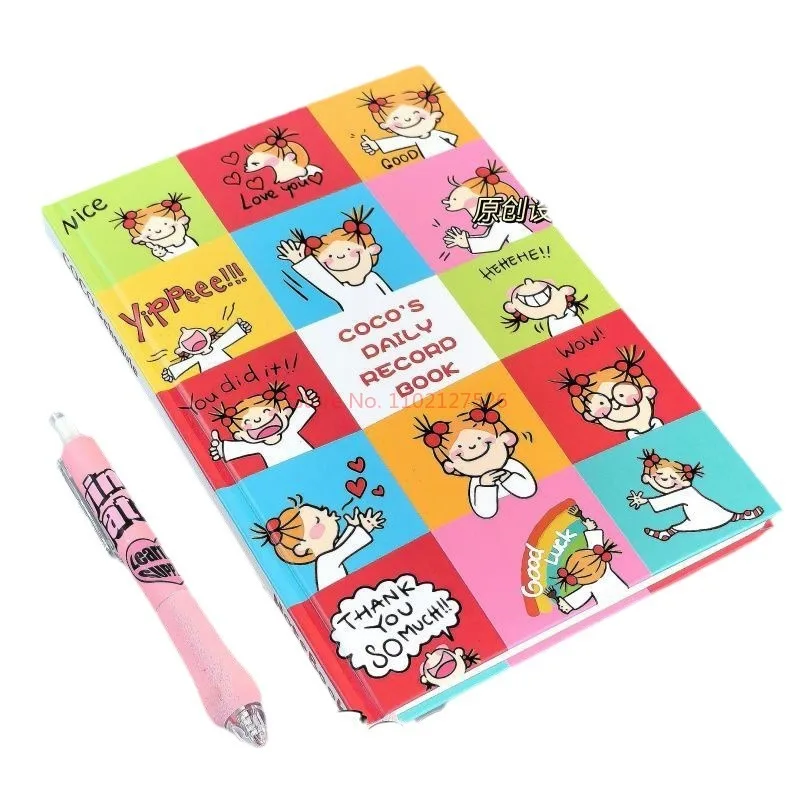 Coco Sauce Girl Notebook, Cute Student Office Notebook, A5 Shell Duro, Diário Ultra Grosso, Página Interna de Cor, Instagram, Novo