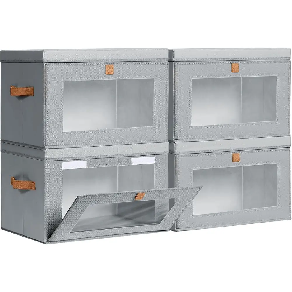 

Большие складные контейнеры для хранения с ручками и окном, тканевые органайзеры-кубы с крышками, декоративные коробки для хранения