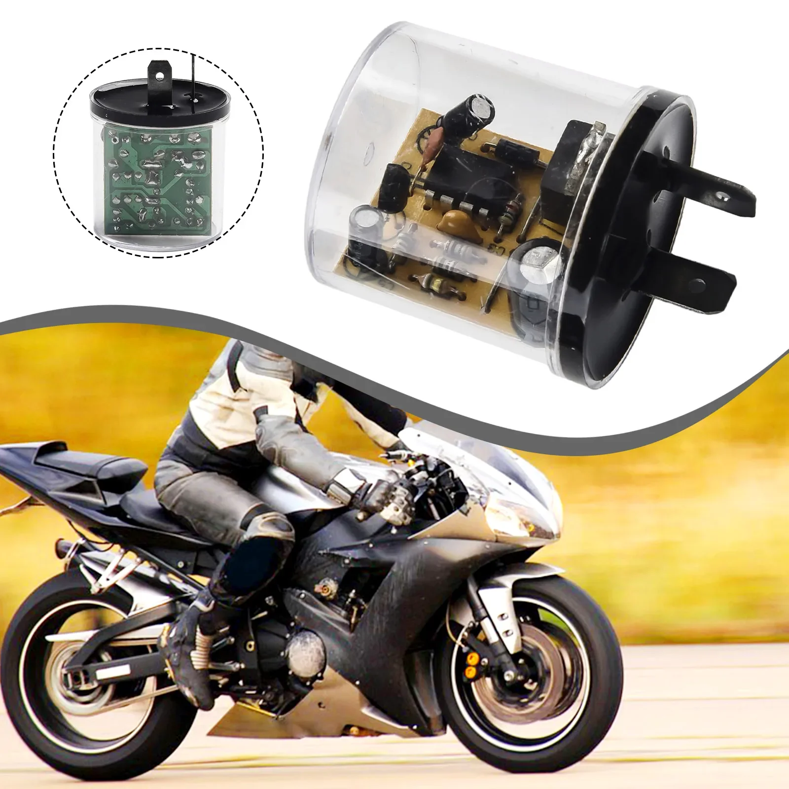 12V Flash Relay Flash Relay ABS Circuit Board Copper-plated Motorcycle Rubber Starter Relay Universal Flash Relay