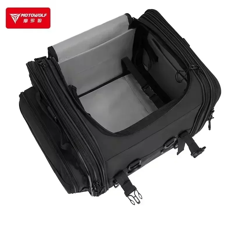 Motorbike Riding Large-Capacity Tail Bag Non-Slip Wear-Resistant Multifunctional Expandable Moto Bag Rear Tail Bag