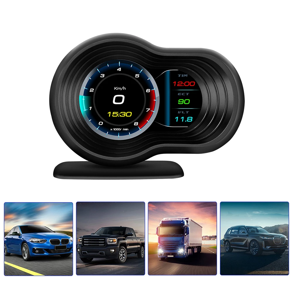 Car Head Up Display HUD OBD2 on-board Computer Speed Monitoring with Acceleration Turbo Alarm Digital Guage Auto Accessories