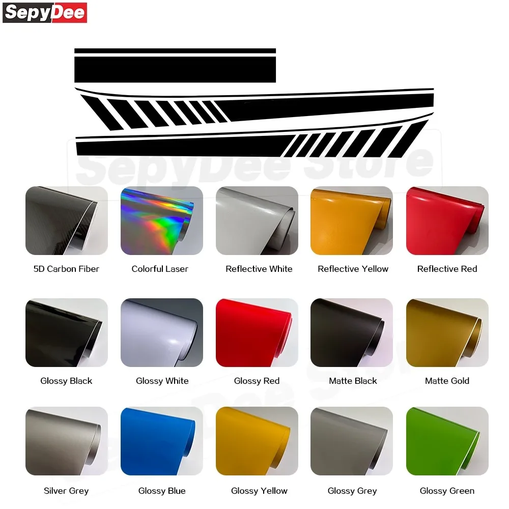 

3Pcs For Ford Focus ST Car Hood Bonnet Stickers Racing Stripes Kits Vinyl Decal Car Accessories