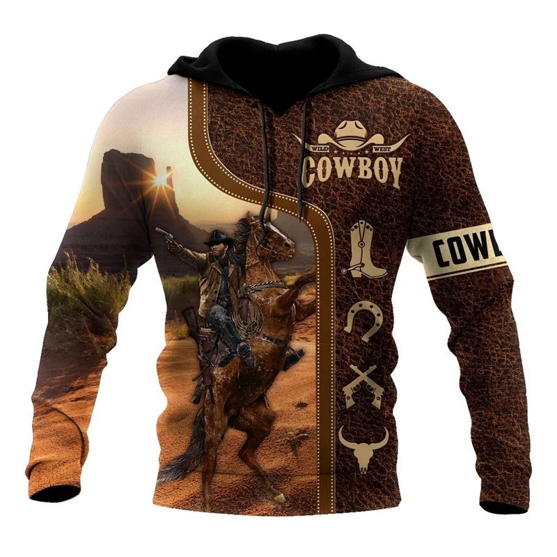 غرب كاوبوي تأثيري هوديس الرجال النساء الملابس سانتا كلوز هوديي البلوز الراحة طويلة الأكمام البلوز القمم الشارع الشهير #5