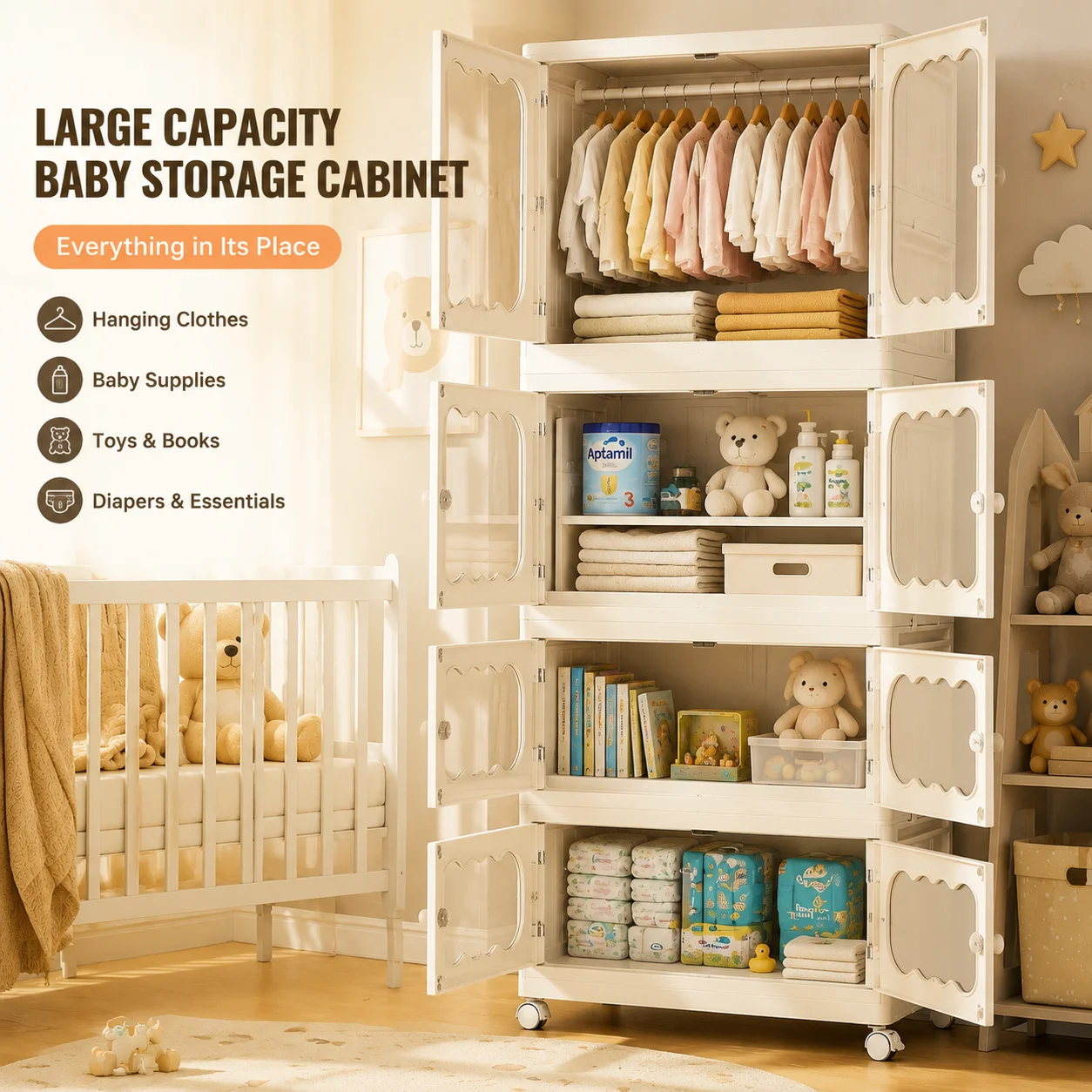 خزانة تخزين لغرفة الأطفال بسعة - مراجعة Baby Nursery Closet Organization وسعره