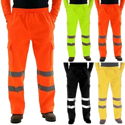 New Men'S Nighttime Casual Pants With Silver Reflective Strips Wear-Resistant And Dirt-Resistant Legging Overalls Sanitation