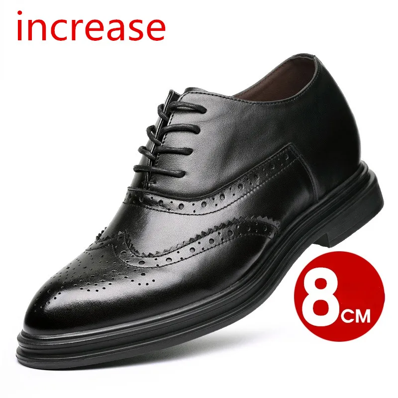 

Increase 8cm British Men's Invisible Inner Height-increasing Shoes Brock Business Leisure Elevator Shoes Men's Formal Shoes Male