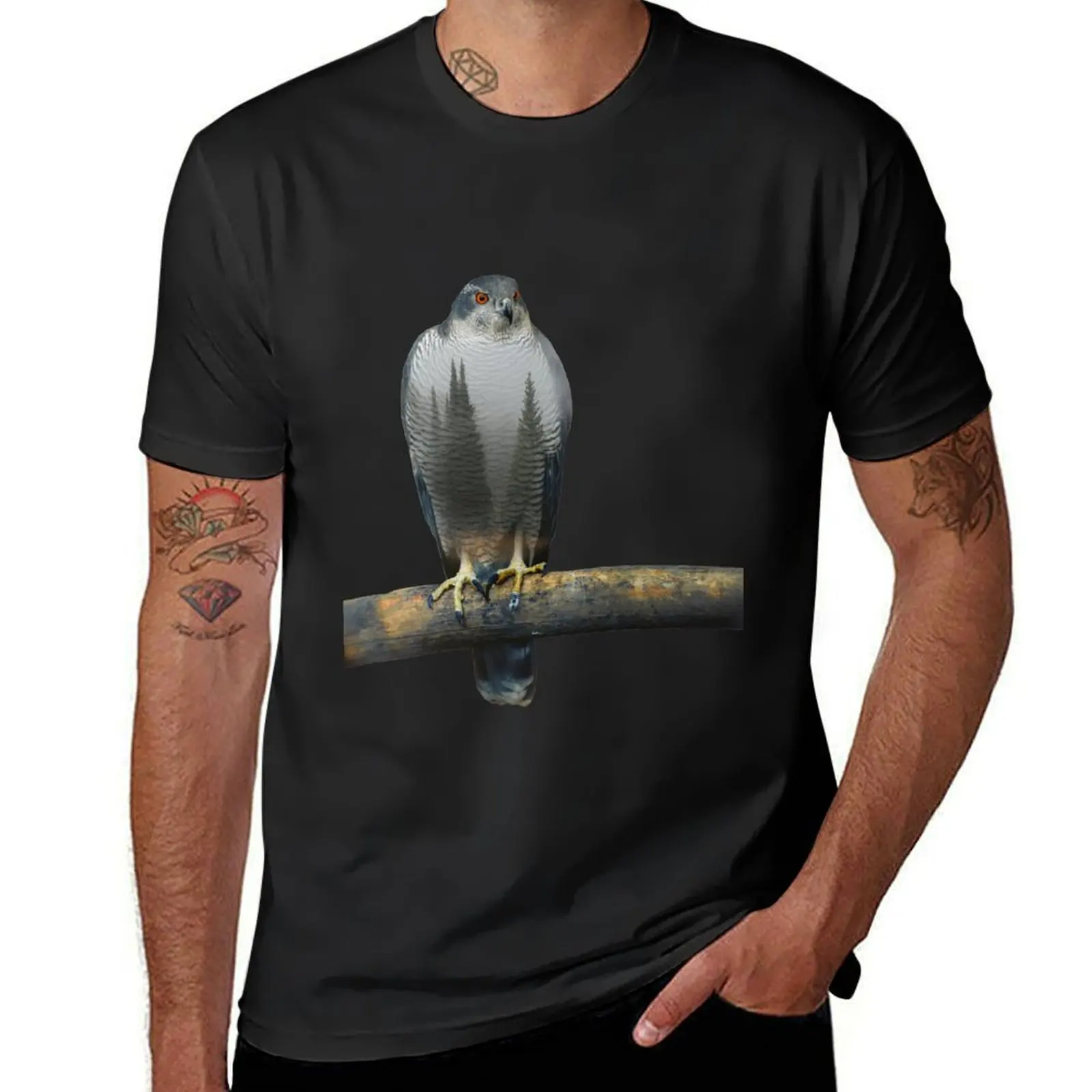 Hawk Multiple Exposure T-Shirt sweat customs design your own plus sizes men tshirt