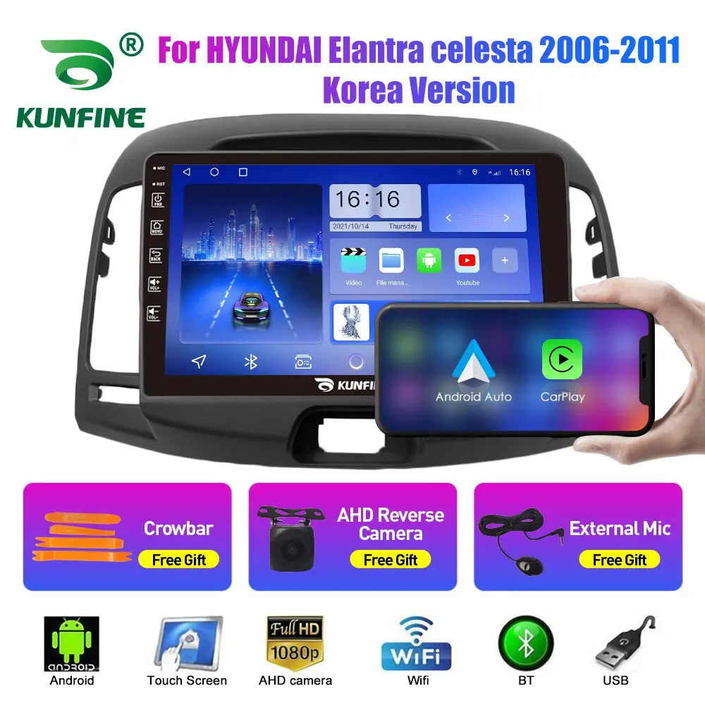 10.33 Inch Car Radio For HYUNDAI ELANTRA celesta 2Din Android Octa Core Car Stereo DVD GPS Navigation Player QLED Screen Carplay