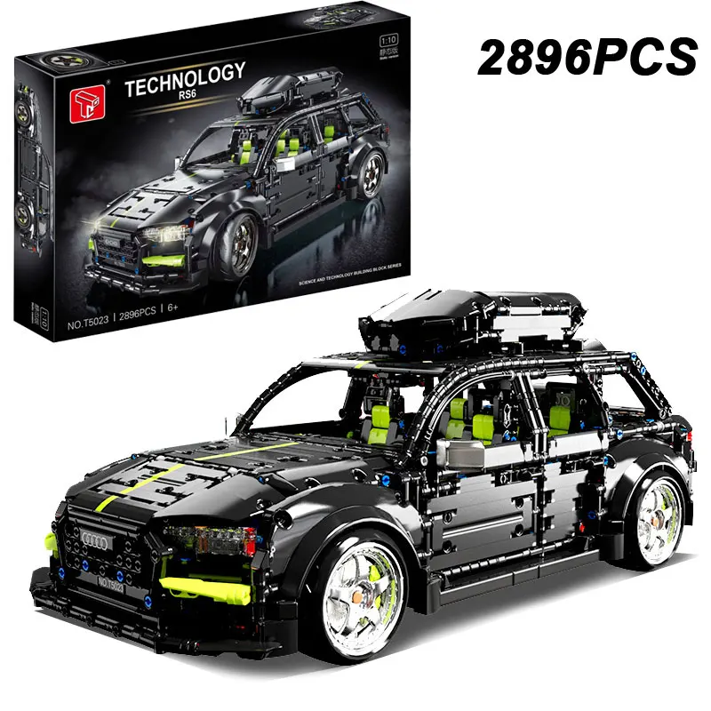 

2896 шт. технические 1:10 RS6 Avant дорожный спортивный автомобиль строительные блоки строительная машина кирпичи игрушки подарки для взрослых детей