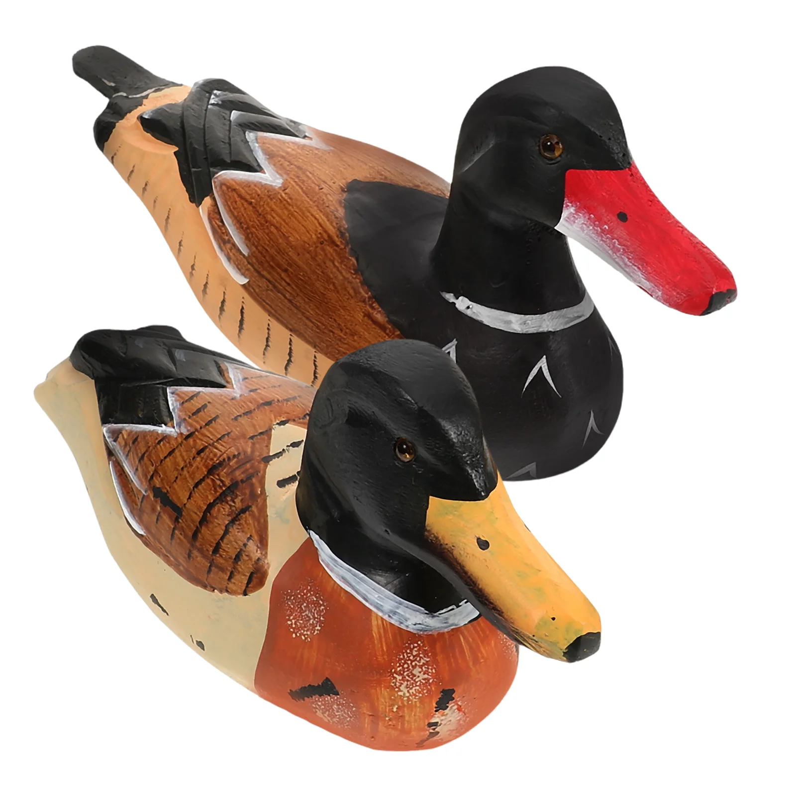 

2 Pcs Duck Ornaments Mandarin Sculpture for Lover Ducks Figurines Model Home Desktop Decor