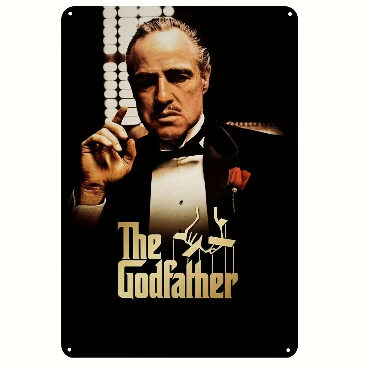 The Godfather 1972 Iron Sign - ,  Vintage Metal Plate, Weather Resistant Wall Decor for Room, Restaurant, Bar, Door, Garage