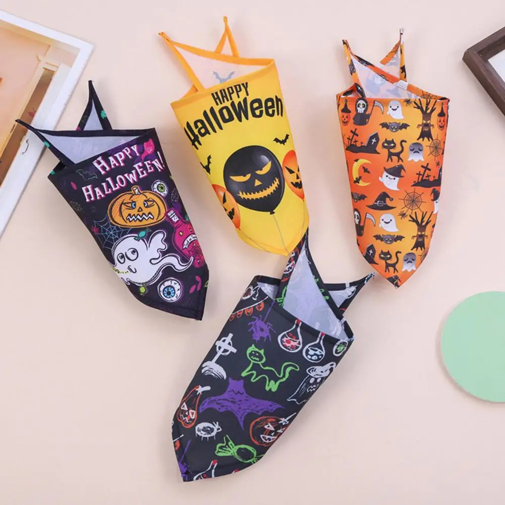 Long Lasting  Good Pumpkin Ghost Dog Bib Bat Puppy Bandana Attractive Pet Bib Fade-Resistant   Pet Supplies