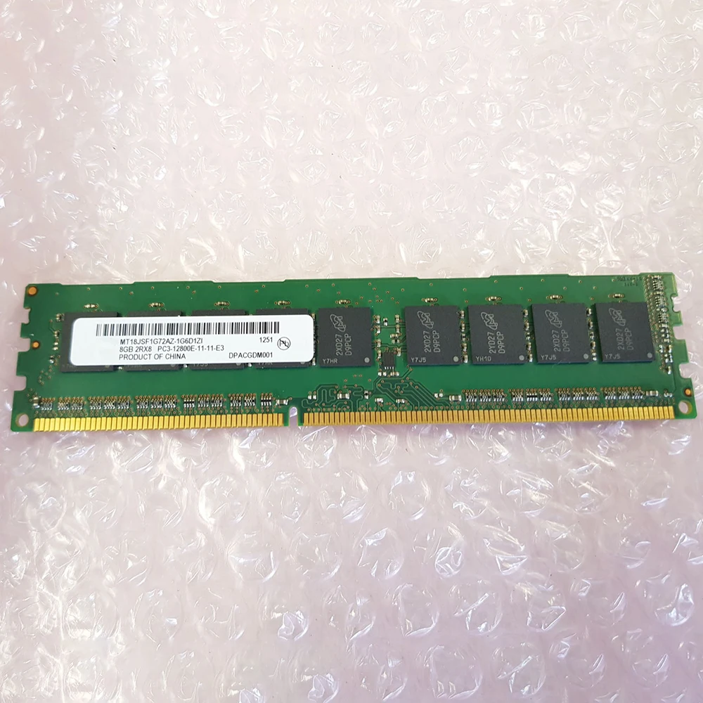 1 قطعة 8 جرام DDR3 1600 لذاكرة خادم ميكرون PC3-12800E النقي ECC UDIMM