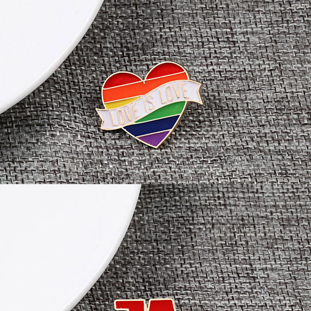 

5pcs Rainbow Brooch Alloy Colorful Badge Pin Corsage For Lesbian Gay Wedding Valentine'S Day Gift Fashion Accessory