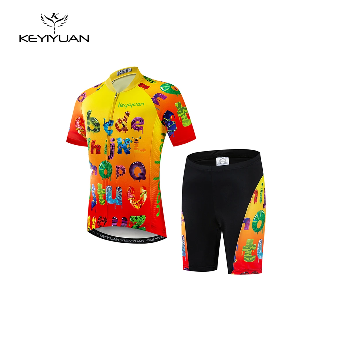 KEYIYUAN 2024 New Children's Cycling Jersey Short Sleeve Sets Kids Mountain Bicycle Suit Boy Girl Bike Cycle Wear Roupa Ciclismo