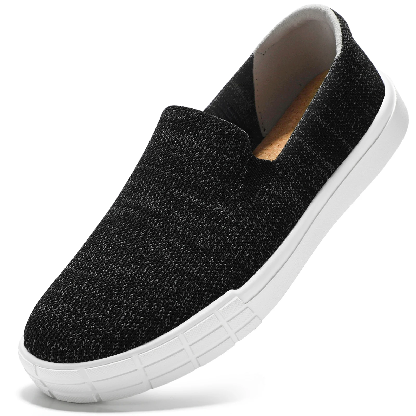 Womens Wide Toe Box Shoes Barefoot Shoes Knit Casual Slip on Shoes