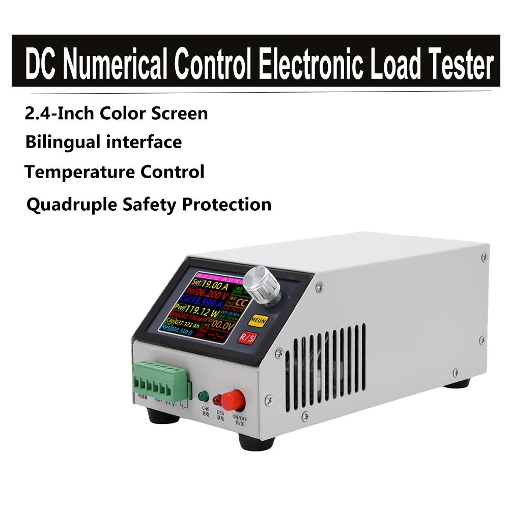 

DC 12V DC Numerical Control Electronic Load Tester Constant Current Voltage DC 0~150V 20A 150W US Plug 2.4 Inches Color Screen