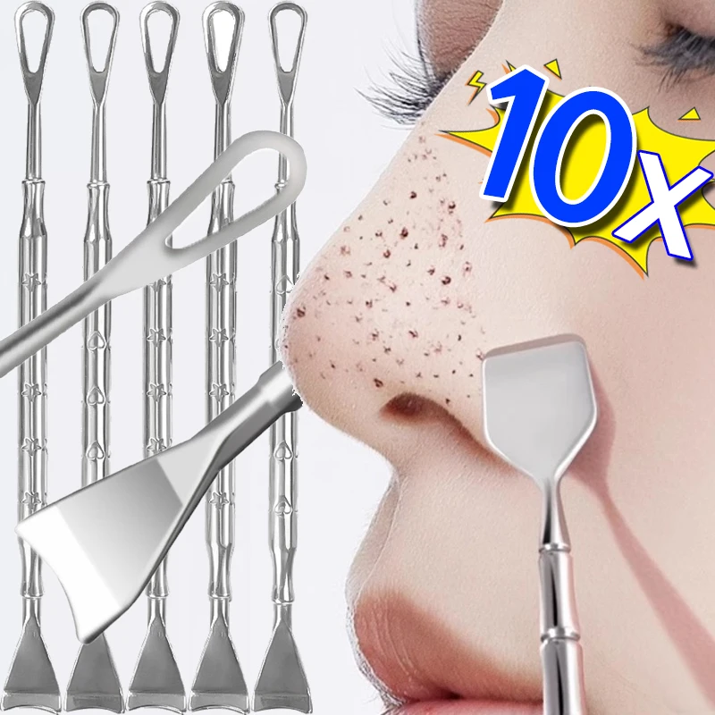 Double Head Stainless Steel Blackhead Scraper Remover Blemish Extractor Tool Professional Pimple Comedone Removal Face Care Tool