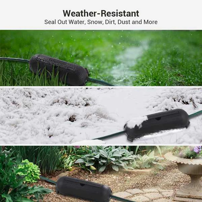 3Pc Outdoor Extension Cord Safety Cover Set With Waterproof Seal, Weatherproof Electrical Connection Box Kit To Protect Outlet