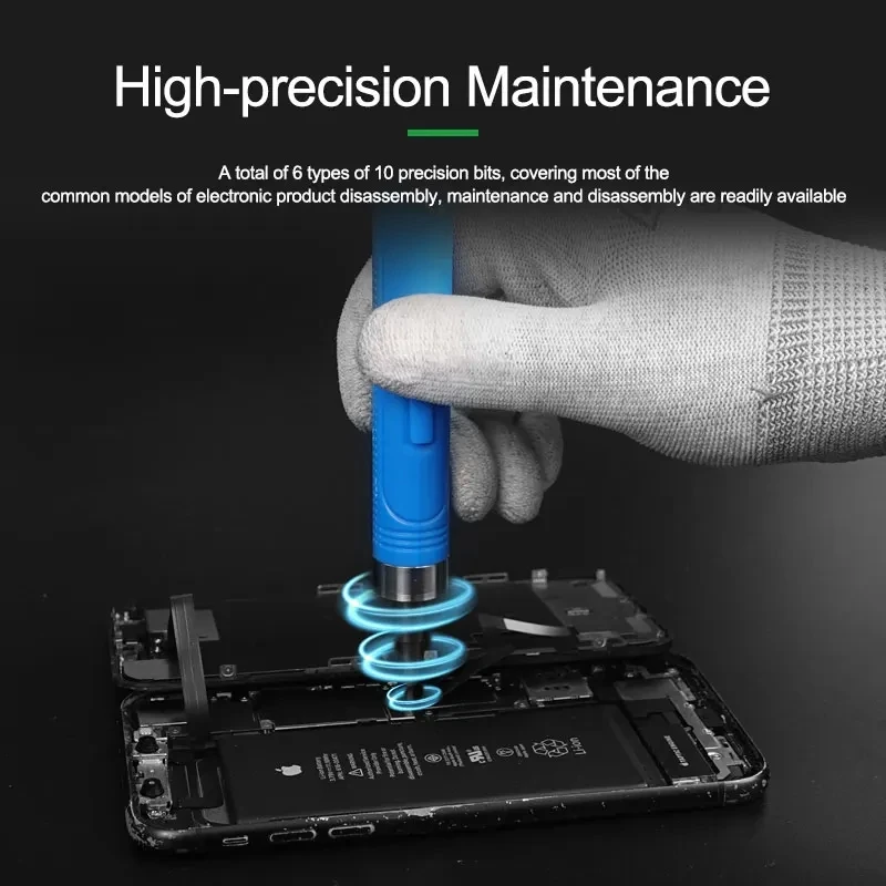 RELIFE SD-22E Wireless Precision Electric Screwdriver with 10pcs S2 Alloy Bits Fast Charging Screwdriver Set Repair Power Tools