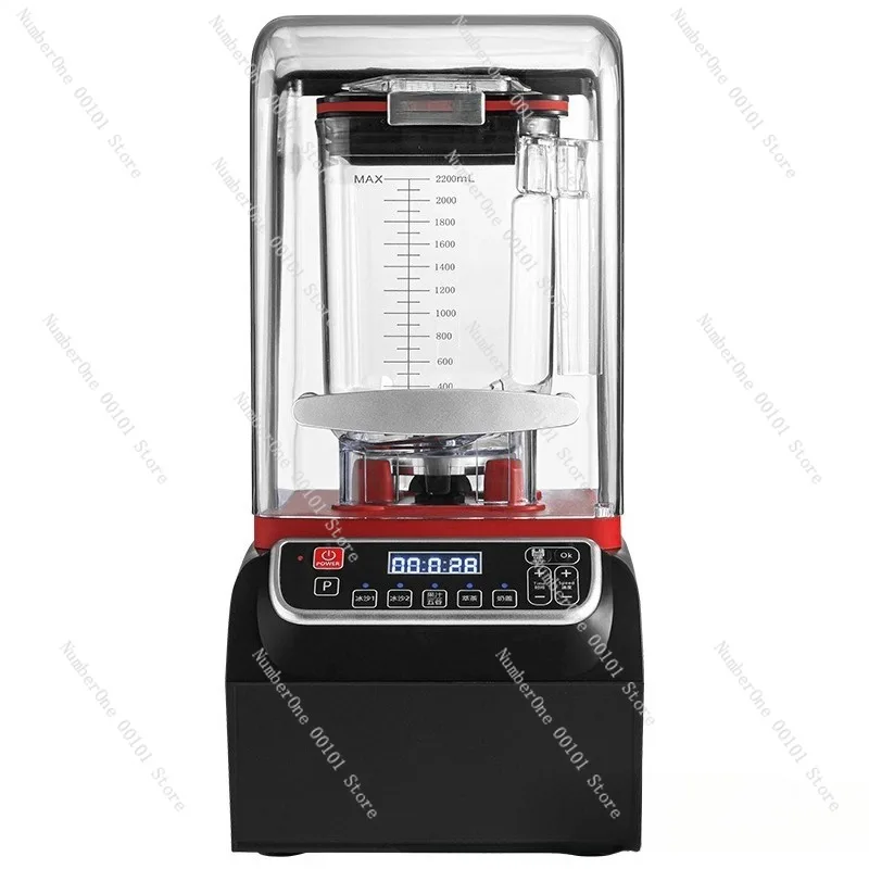 Commercial Silent Blender with Soundproof Shield Smoothie Ice Crusher Tea Extractor High Power Juicer Professional Milk Tea
