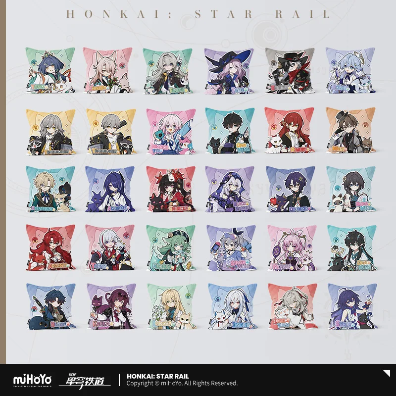 MiHoYo Dan Heng Kafka March Robin Square Pillow Case Honkai Star Rail Cosplay Sofa Decoration Accessories Fan's Collection Gift