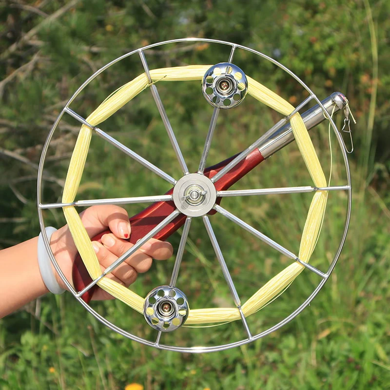 new-wooden-handle-eagle-wheel-stainless-steel-kite-fishing-wheel-silent-bearing-light-grip-sast-cable-retraction-extension