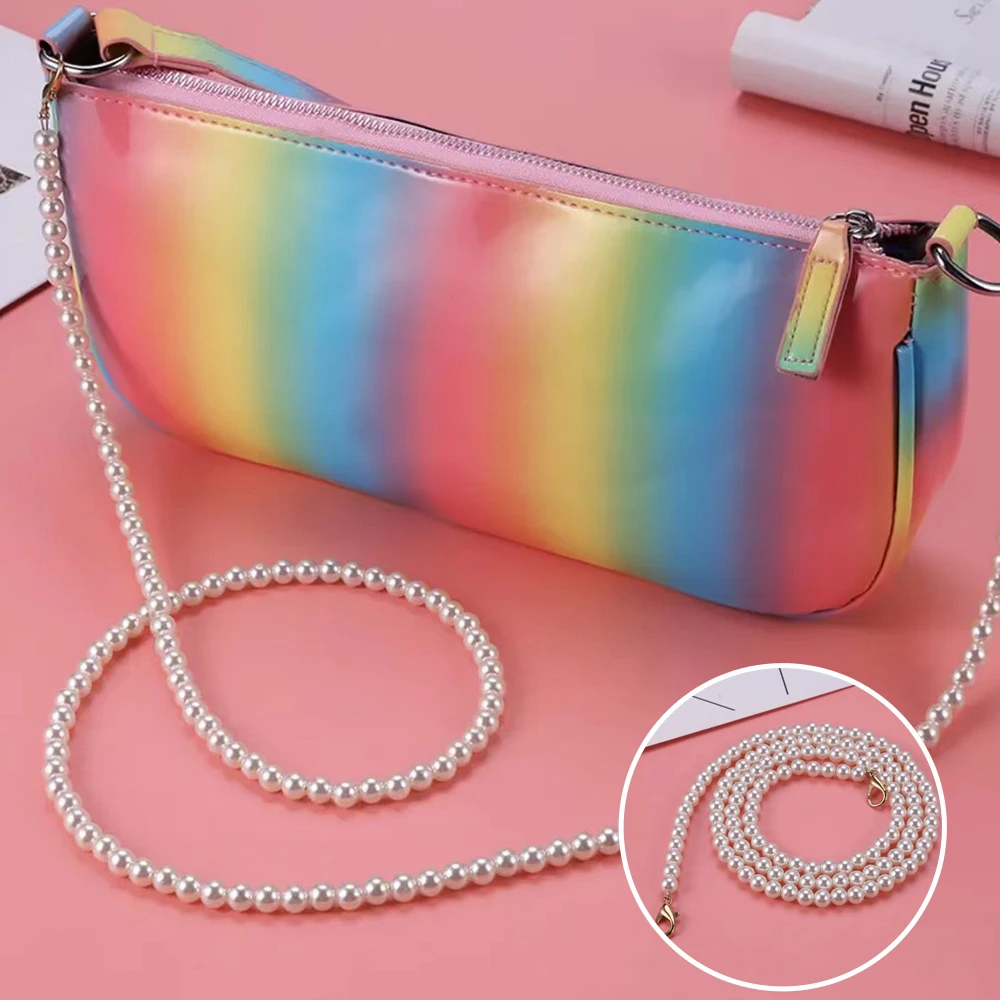 New Women's Fashion Pearl Versatile Casual Pearl Bag Chain Strap Single Shoulder Crossbody Bag Pearl Strap Accessories Strap