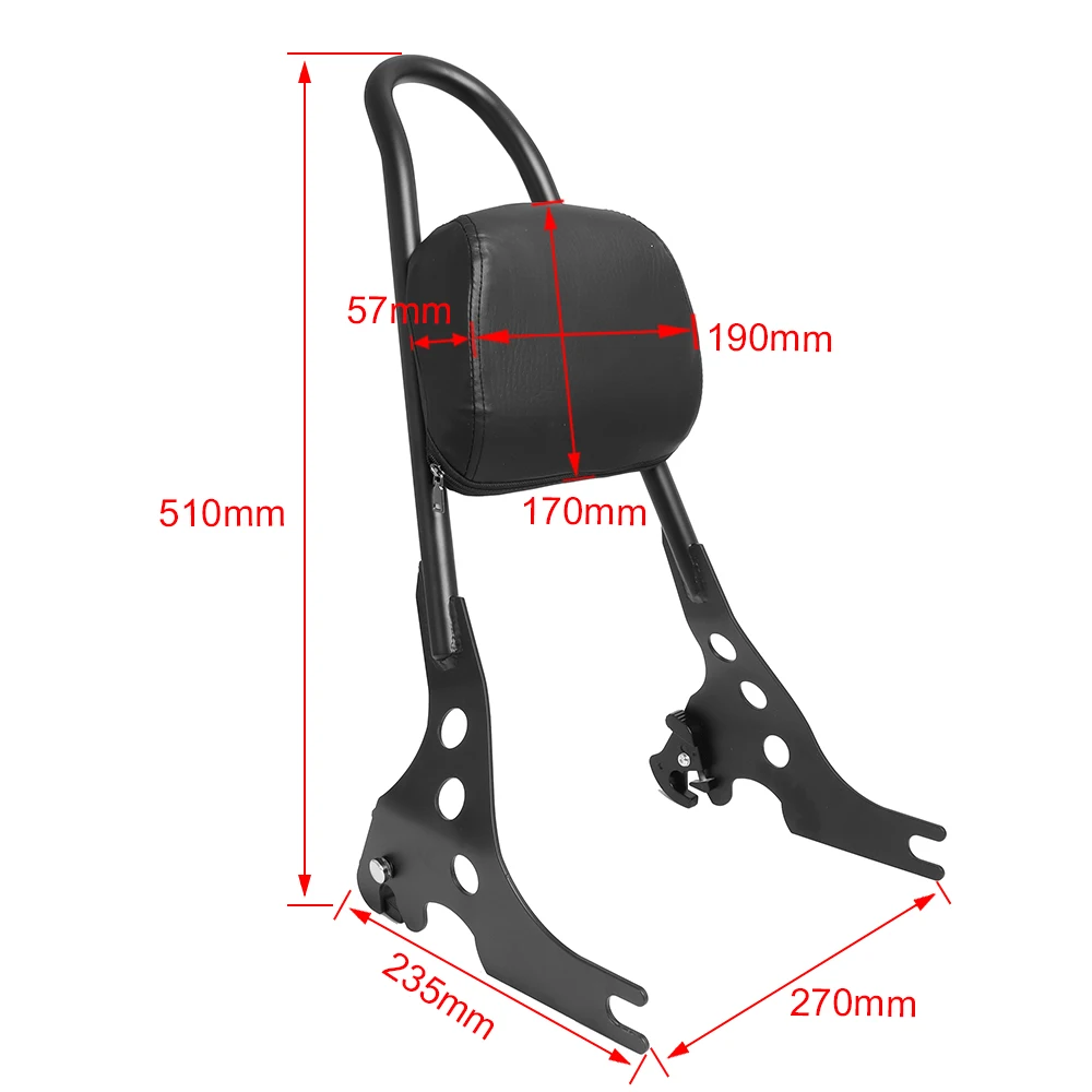 Motorcycle Detachable Rear Passenger Backrest Sissy Bar For Harley Sportster 1200 883 04-UP