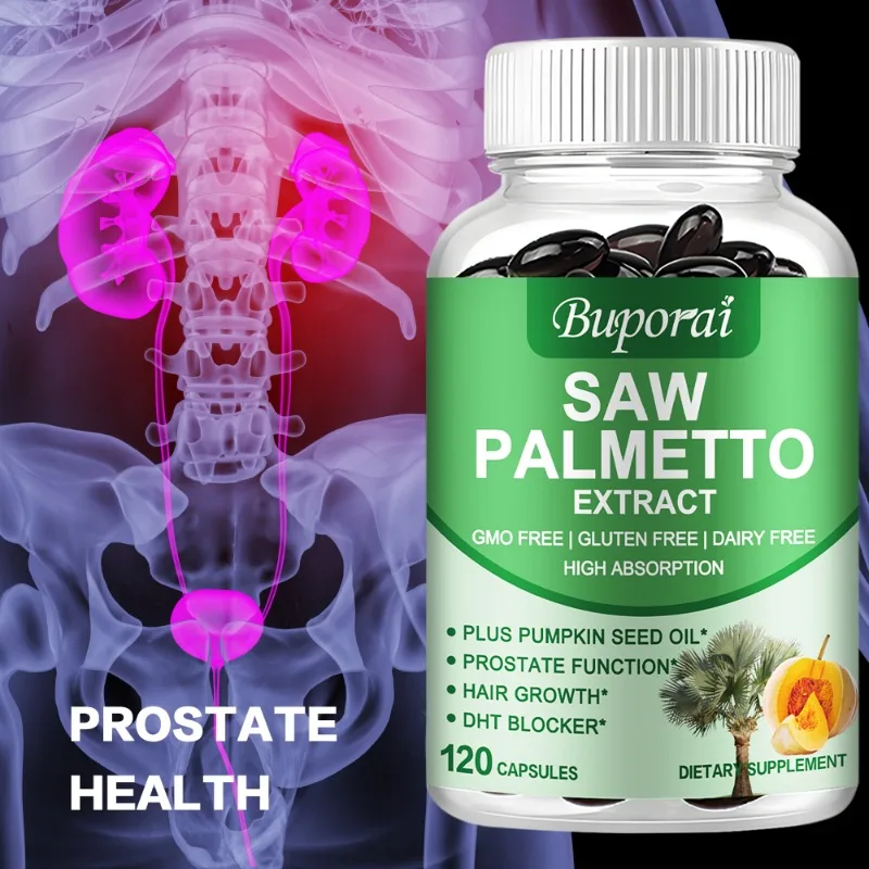 

Saw Palmetto Capsules - Prostate Health, Reduce Urinary Frequency, Promote Hair Growth