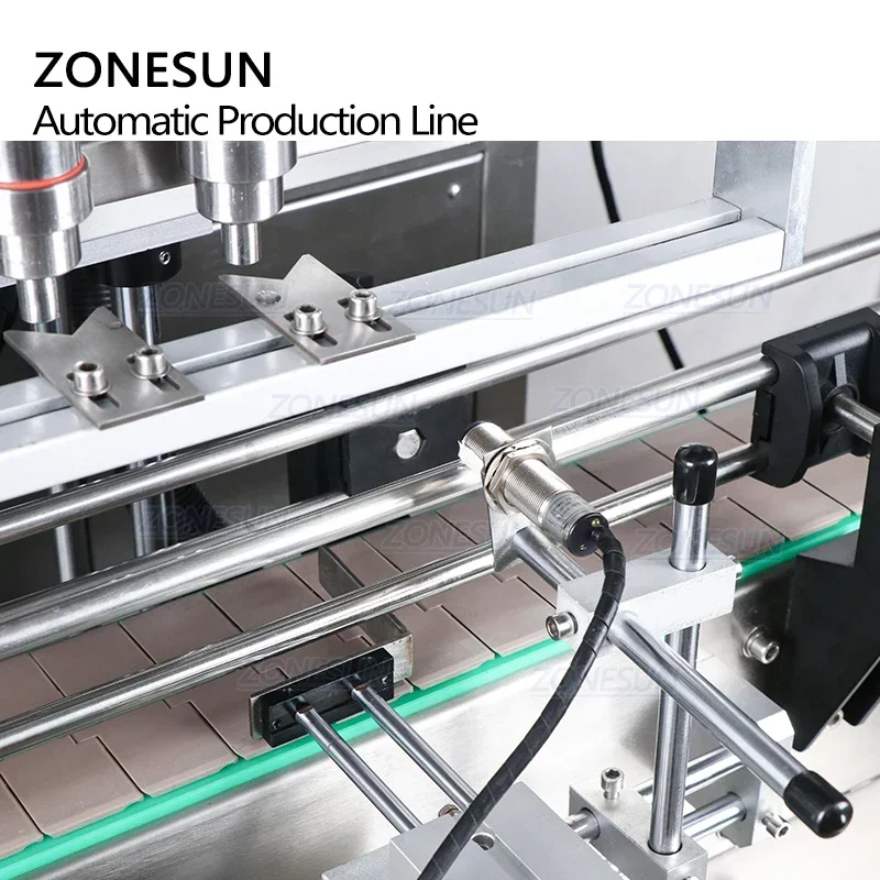 ZONESUN 4-головочная квадратная плоская бутылка для крема с маслом для тела, может дозировать сервопривод, машина для наполнения и маркировки для производственной линии