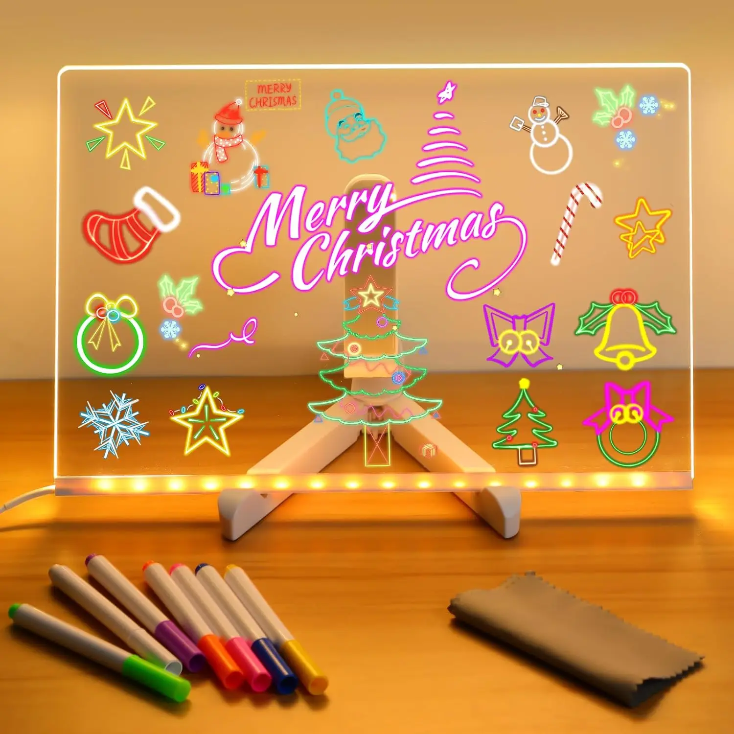Led Note Board with Colors, Up Acrylic Message Board, Glowing Acrylic Dry Erase Board, Led Boards to Write On Led Drawing Board