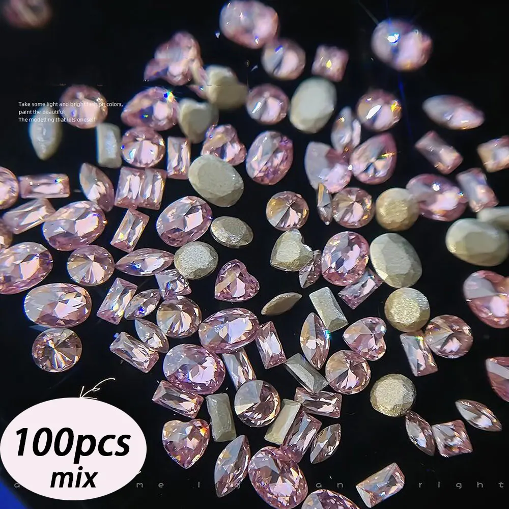 100 Stück glänzende Zirkon-Strasssteine, Nagel-Charms, 1,5 x 3 mm, Mini-Rhombische Nägel, Edelsteine, flache Rückseite, Nagelkunst, Basteln, Diamanten, Dekoration GT5