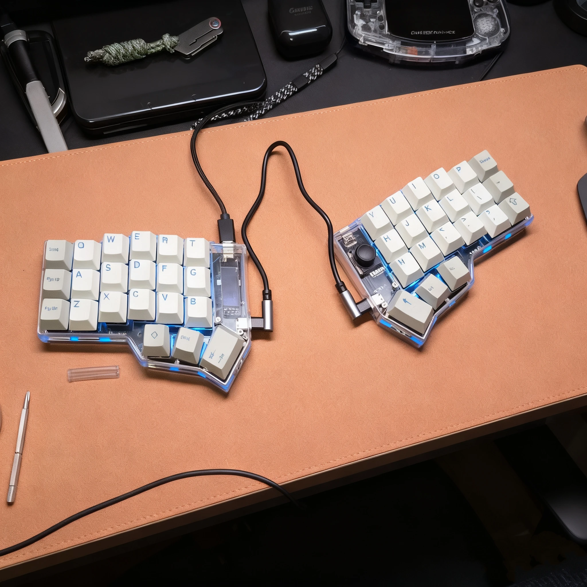 

Corne Split Keyboard Kit Wired Custom Resin 3D VIAL/QMK RGB Hot-Swap Ergonomic Gaming Mechanical Keyboard With Screen