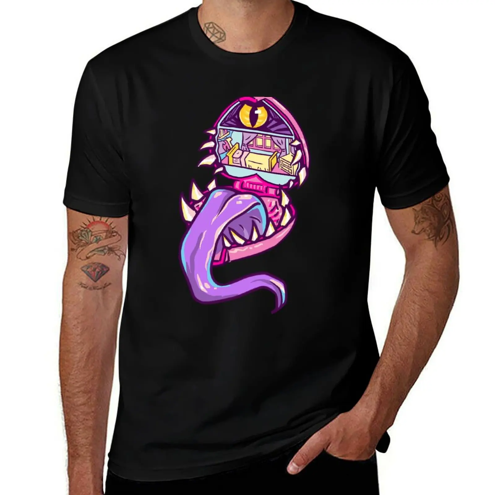 Camiseta de color liso de talla grande con diseño de Pokémon.