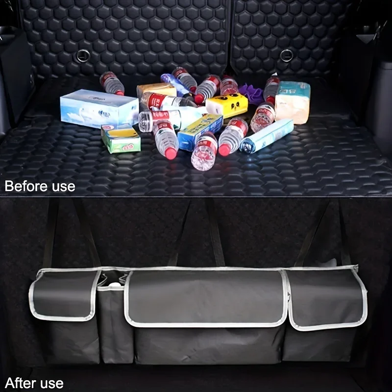 1-2Pcs Versatile Oxford Cloth Car Trunk Storage Bag Rear Seat Back Hanging Vehicle Organizer Box for Automobile Interior